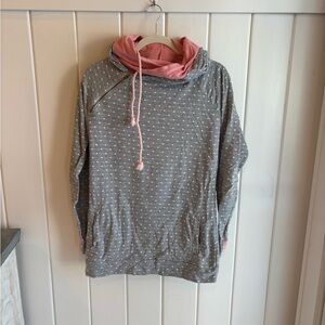 Gray and Pink Polka Dot Women's Sweatshirt